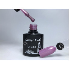 Фиолетовый сиреневый гель лак для ногтей с мерцанием блестками микроблеском шиммером глиттером City Nail 1006 10