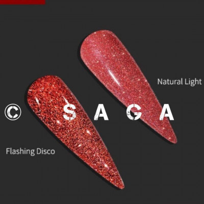 НОВИНКА Гель лак SAGA Fiery 03 8мл красный светоотражающий эффект мега блеск 8 мл Гель-лаки с эффектами