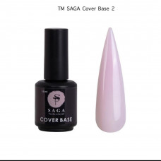 Cover Base Saga камуфлирующая база для ногтей, 15 мл бледно голубая Камуфлирующая База Saga Elastic ,15 мл №6 Розовый