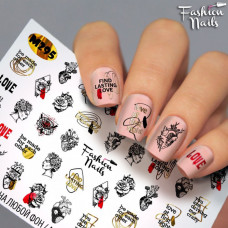 Слайдер-дизайн Надписи Модный Креатив наклейки на ногти для маникюра водные наклейки для ногтей Fashion Nails
