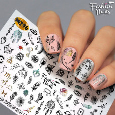 Наклейки на Ногти Единорог Цветы Слайдер-дизайн Перья Листик водные наклейки для ногтей Fashion Nails М296
