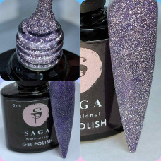 Светоотражающий Плотный Гель-лак для ногтей Saga FIERY GEL с мерцанием 8 мл №9 Фиолетовый