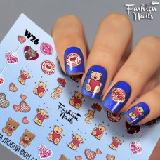 Слайдер-дизайн Мишки Тедди Fashion Nails  Водные Наклейки для Дизайна Ногтей Мишки Тедди Teddy