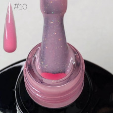 Камуфлирующая База для Лака с Блестками База с шиммером розовая для ногтей SAGA  - палитра из 10 цветов