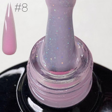 Камуфлирующая Цветная База для ногтей SAGA в ассортименте 10 цветов №8 Нежно розовый с шиммером