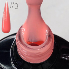 Камуфлирующая База для Лака с Блестками База с шиммером розовая для ногтей SAGA  - палитра из 10 цветов №3 Персиковая
