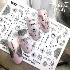 Наклейки для Ногтей ЛОВЕЦ СНОВ Эзотерика Мистика Fashion nails W82 - Слайдер дизайн ловец снов для маникюра