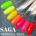 Неоновая Камуфлирующая цветная база для ногтей зеленая SAGA  tropical BASE для маникюра 8мл