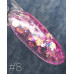 Гель-лак Saga Galaxy Glitter № 2 (8 мл)  Розовый Глиттерный гель с разноцветными блестками для дизайна ногтей