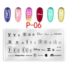 Пластина для стемпинга металлическая Модные Бренды GUCCI CHANEL PRADA Dior Стемпинг пластины для ногтей