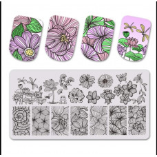 Пластина для стемпинга цветы Металлические Стемпинг Пластины для дизайна ногтей размер 12 * 6 см