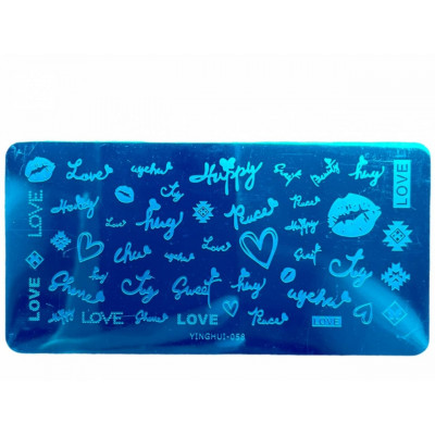 Пластина для Стемпинга LOVE Надписи сердца для ногтей Буквы / надписи- Стемпинг дизайн Yinghui Металл 12* 6 см