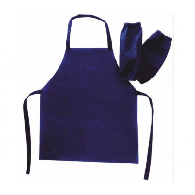 Набор школьника универсальный для труда: Нарукавники, сумочка для хранения и фартук для труда из натурал ткани Синий, 70, для 1-4 класса