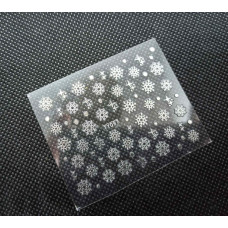 Слайдер-дизайн Зима и Новый Год - Новогодние наклейки Снежинки на липкой основе для дизайна ногтей