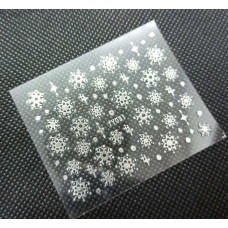 Зимние Наклейки Снежинки для дизайна ногтей - Слайдер-дизайн Зима и Новый Год