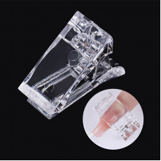 Прозрачный зажим (прищепка) пластиковый для наращивания ногтей и создания арки - 37 мм.(1 шт.)