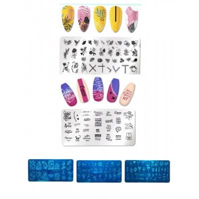 Маникюрный набор Стемпинга для ногтей - 5 Пластин для Стемпинга для дизайна ногтей 12*6 см