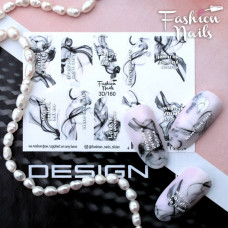 Декор маникюра Fashion Nails водный цветной 3D слайдер-дизайн Надписи Волны 3D/160