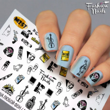 Слайдер-дизайн наклейки на ногти для маникюра водные слайдеры Молодежный Креатив Fashion Nails М257
