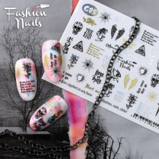 Слайдер-дизайн наклейки на ногти для маникюра водные слайдеры Молодежный Креатив Fashion Nails G85