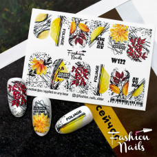 Осенний слайдер дизайн Водные Наклейки для Ногтей Осенние Листья Fashion Nails W122