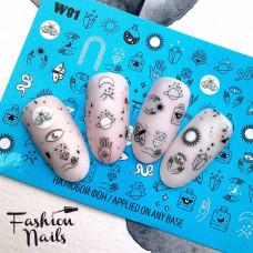 Слайдер-дизайн наклейки на ногти для маникюра водные Fashion Nails W81
