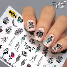 Декор для маникюра Слайдер-дизайн наклейки на ногти для маникюра водные Fashion Nails М245