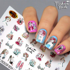 Слайдеры водные наклейки для дизайна ногтей для маникюра Fashion Nails М111