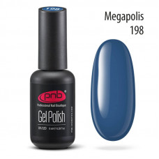 Гель-лак PNB 198 Megapolis (Приглушенный синий), 8мл