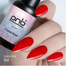 Светоотражающая база для ногтей, красная Crystal Base PNB, 8 ml