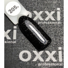 Гель-лак OXXI Professional №205 (черный, серебристый микроблеск), 10 мл