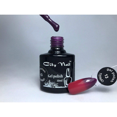 Термо гель-лак фиолетовый при нагревании вишневый CityNail 13