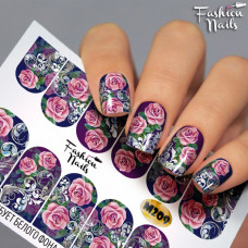 Слайдер-дизайн Fashion nails - наклейка на ногти - роза