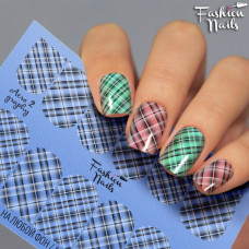 Слайдер-дизайн Fashion nails - наклейка на ногти - клетка