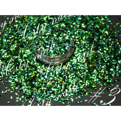 Декор ногтей - Шестигранники для дизайна ногтей «Рыбья чешуя» №3 зеленые