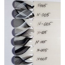 Лента для дизайна ногтей ( 3D нити сплетения гибкие ) черная с белым