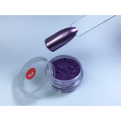 Втирка фиолетовый металлик 3 - Зеркальная втирка для дизайна ногтей